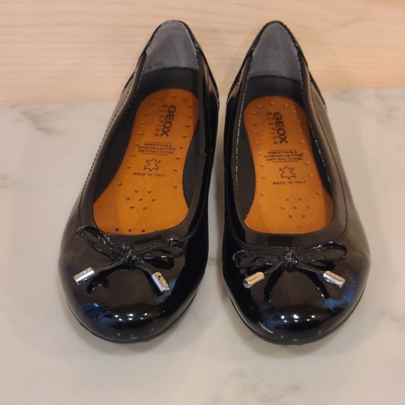 Geox Flat Shoes Patent Leather Slip On Womens 7 Made in Italy Black - Picture 11 of 11